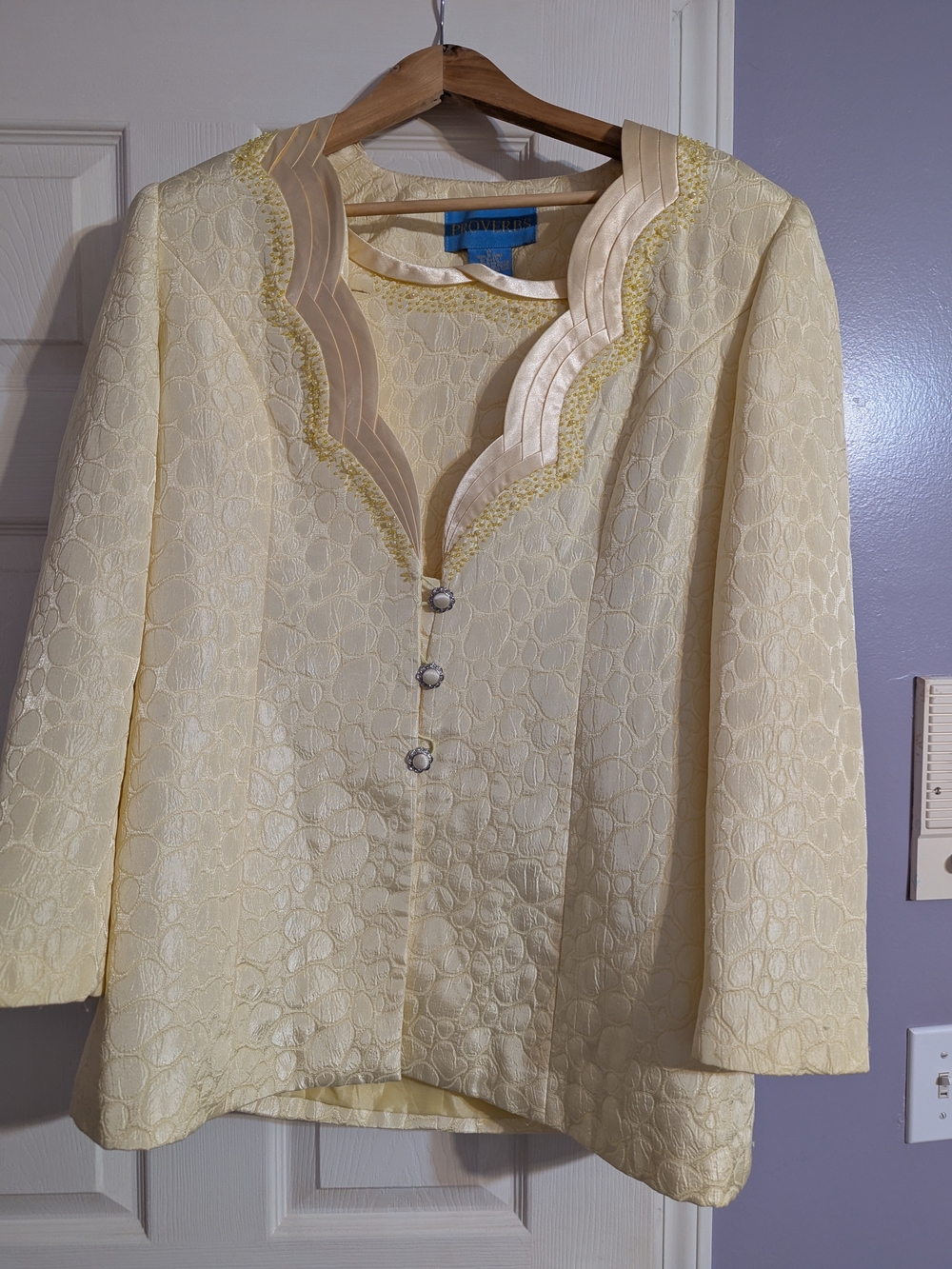 Proverbs Womans Skirt Suit Yellow Jacket Formal Size 14 Maxi Church